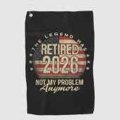 De Legende Is Met Pensioen 2026 Grappig Golfhanddoek (Voorkant)