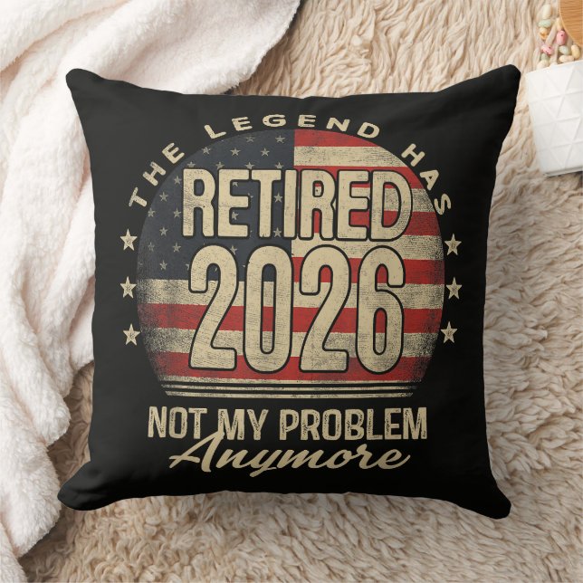 De legende is met pensioen 2026 Grappig  Kussen (Deken)