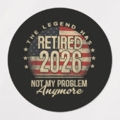 De Legende Is Met Pensioen 2026 Grappig Labels (Design 2)
