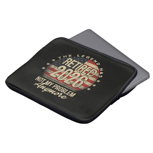 De legende is met pensioen 2026 Grappig  Laptop Sleeve (Voorkant top)