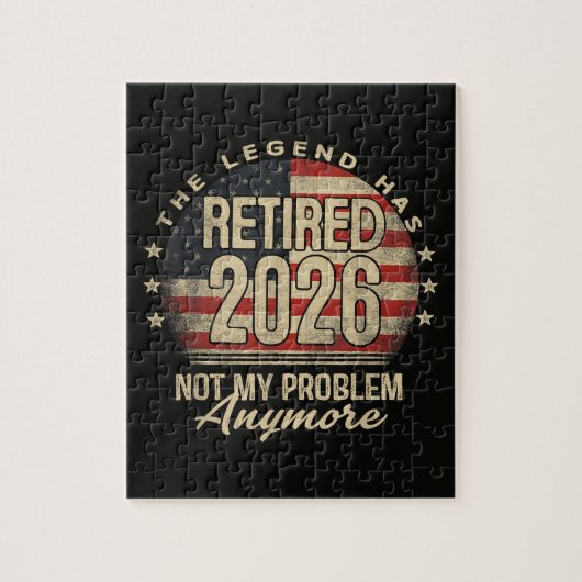 De legende is met pensioen 2026 Grappig Legpuzzel (Verticaal)