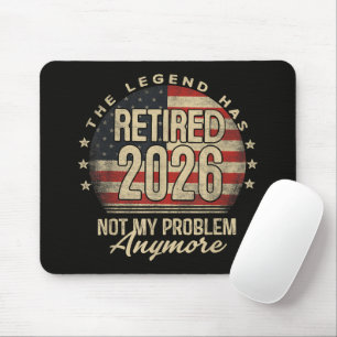 De legende is met pensioen 2026 Grappig Muismat