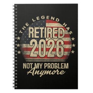 De legende is met pensioen 2026 Grappig  Notitieboek