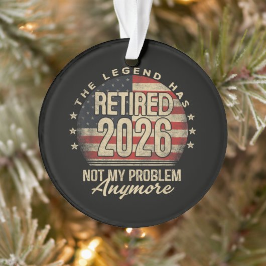 De legende is met pensioen 2026 Grappig  Ornament (Boom)