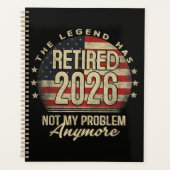 De legende is met pensioen 2026 Grappig Planner (Voorkant)