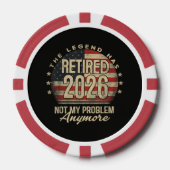 De legende is met pensioen 2026 Grappig Poker Chips (Voorkant)