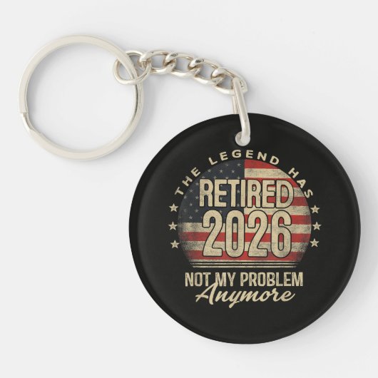 De legende is met pensioen 2026 Grappig Sleutelhanger (Voorkant)