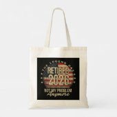 De legende is met pensioen 2026 Grappig Tote Bag (Achterkant)