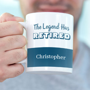 De Legende Is Met Pensioen Blauw Witte Pensionerin Koffiemok