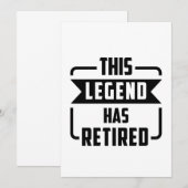 de legende is met pensioen gegaan bedankkaart (Voorkant / Achterkant)