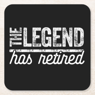 de legende is met pensioen gegaan kartonnen onderzetters