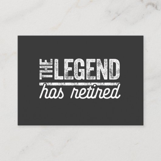 de legende is met pensioen gegaan visitekaartje (Voorkant)
