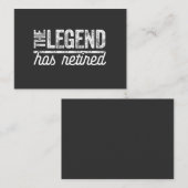 de legende is met pensioen gegaan visitekaartje (Voorkant / Achterkant)
