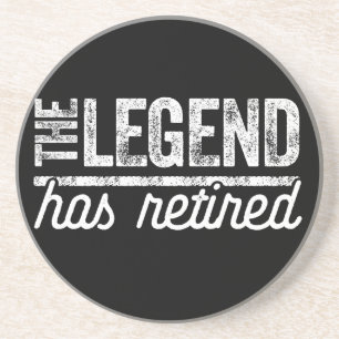 de legende is met pensioen gegaan zandsteen onderzetter