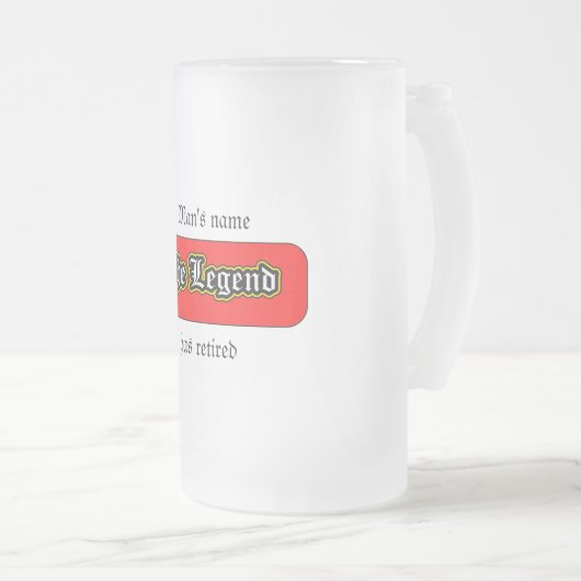 De legende is met pensioen matglas bierpul (Voorkant rechts)