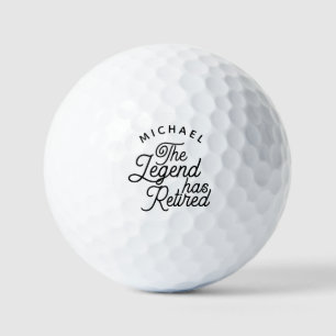 De legende is met pensioen naam gepersonaliseerd golfballen