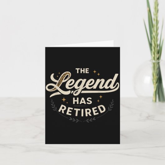 De legende is met pensioen Vintage Script  Kaart (Voorkant)