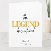 De legende is met pensioen, Zwart en Goud Kaart (Voorkant)