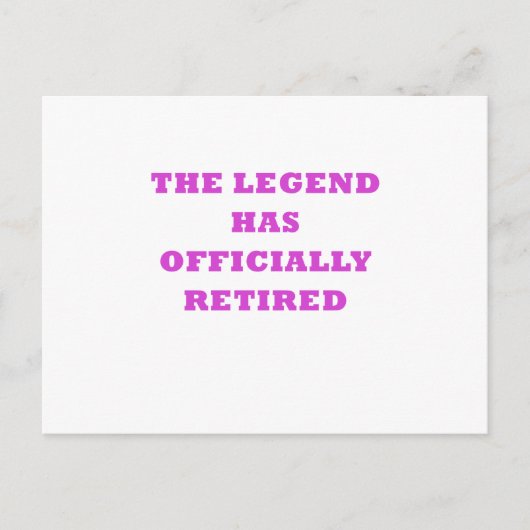 De legende is officieel in ruste briefkaart (Voorkant)
