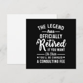 De legende is officieel met pensioen als je wilt bedankkaart (Voorkant / Achterkant)
