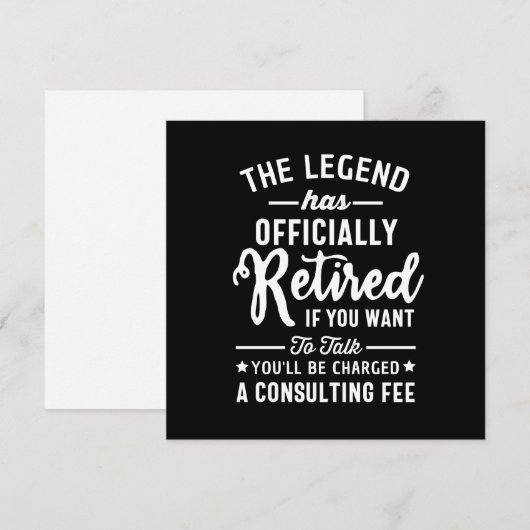 De legende is officieel met pensioen als je wilt bedankkaart (Voorkant / Achterkant)