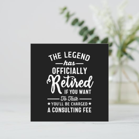 De legende is officieel met pensioen als je wilt bedankkaart (Staand voorkant)