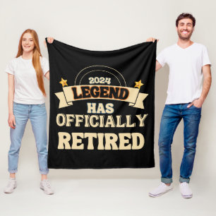 De legende is officieel met pensioen fleece deken