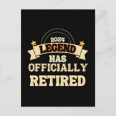 De legende is officieel met pensioen gegaan briefkaart (Voorkant)