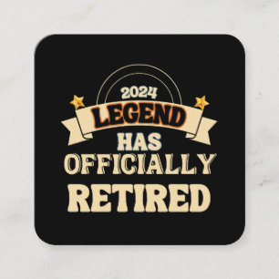 De legende is officieel met pensioen gegaan vierkante visitekaartje