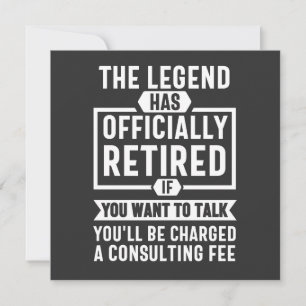 de legende is officieel met pensioen kaart