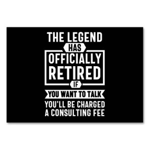de legende is officieel met pensioen kaart