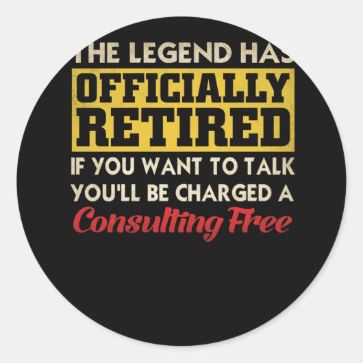 De legende is officieel uitgehongerd als je wilt ronde sticker (Voorkant)