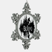 De legende Sasquatch, Big Foot Lake Reflection Tin Sneeuwvlok Ornament (Links)