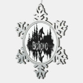 De legende Sasquatch, Big Foot Lake Reflection Tin Sneeuwvlok Ornament (Rechts)