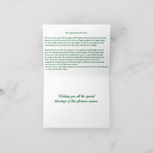 De legende van de Poinsettia Kaart (Binnen)