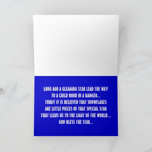 DE LEGENDE VAN DE SNEEUWLAP... FEESTDAGEN KAART (Binnen)