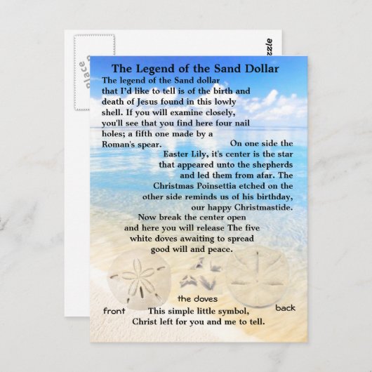 De legende van de zand-dollar briefkaart (Voorkant / Achterkant)