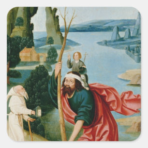 De Legende van St. Christopher Vierkante Sticker