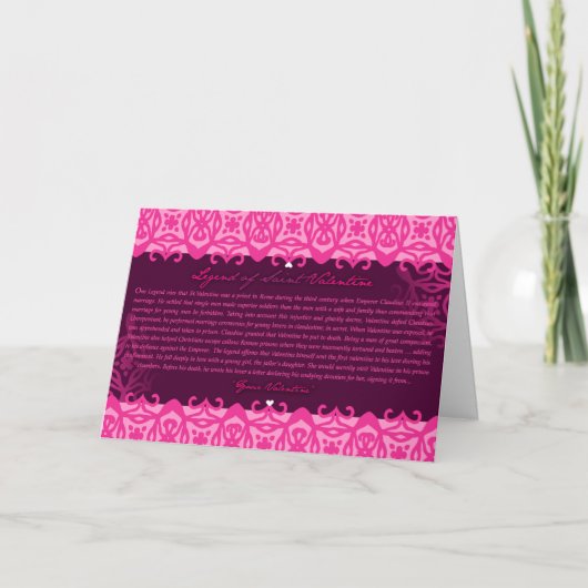 DE LEGENDE VAN ST. VALENTIJN FEESTDAGEN KAART (Voorkant)