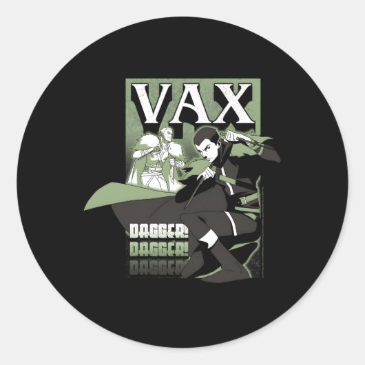 De legende van Vox Machina Vax met dolk Ronde Sticker (Voorkant)