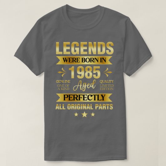 De legende werd geboren in 1985 t-shirt (Design voorkant)