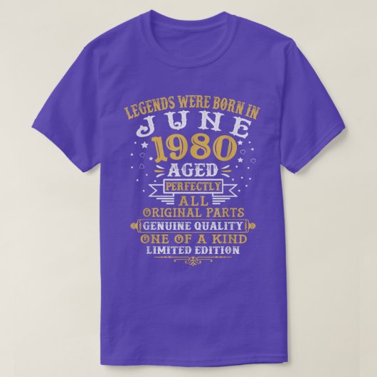 De legende werd in juni 1980 42 jaar oud en 42e ja t-shirt (Design voorkant)