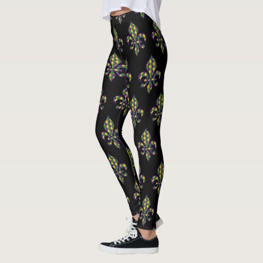 De Leggings Mardi Gras Carnival Black vieren (Links)