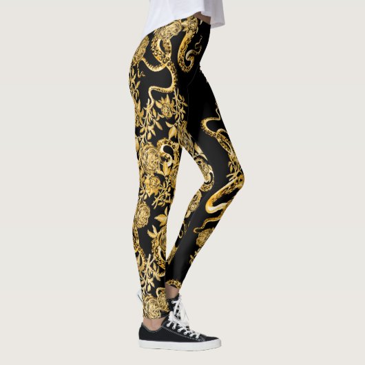 De Leggings Squid en Roos Black & Sepia (Rechts)