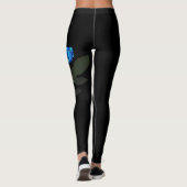 De Leggings van blauw Roos (Achterkant)