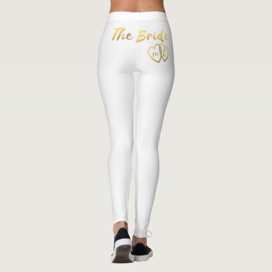 De Leggings van de Bride Gold Hearts Monogram Wedd (Achterkant)