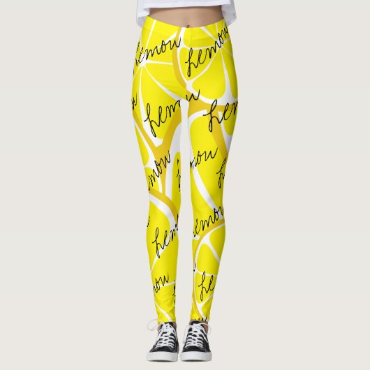 De Leggings van de Citroen van de Citrusvrucht van (Voorkant)