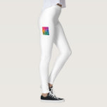 De Leggings van de douane voegen hier Uw Logo van<br><div class="desc">Voeg de Logo van de Naam van de Jouw tekst de Moderne Witte Leggings van de Sjabloon Elegant toe.</div>