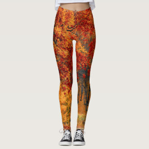 De Leggings van de knoeibots Oranje Rode Bosheid S
