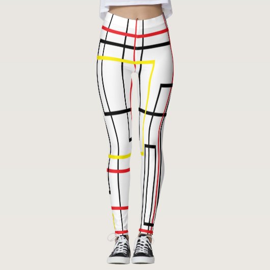 De Leggings van de Koel van het Netwerk van lijnen (Voorkant)